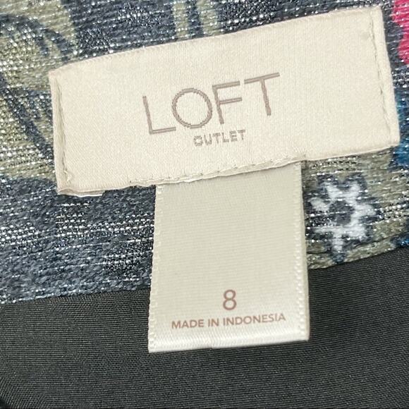 Loft Outlet Floral Brocade / Tapestry Style Pleated Skirt w/ Metallic Thread - 8 - Picture 8 of 10